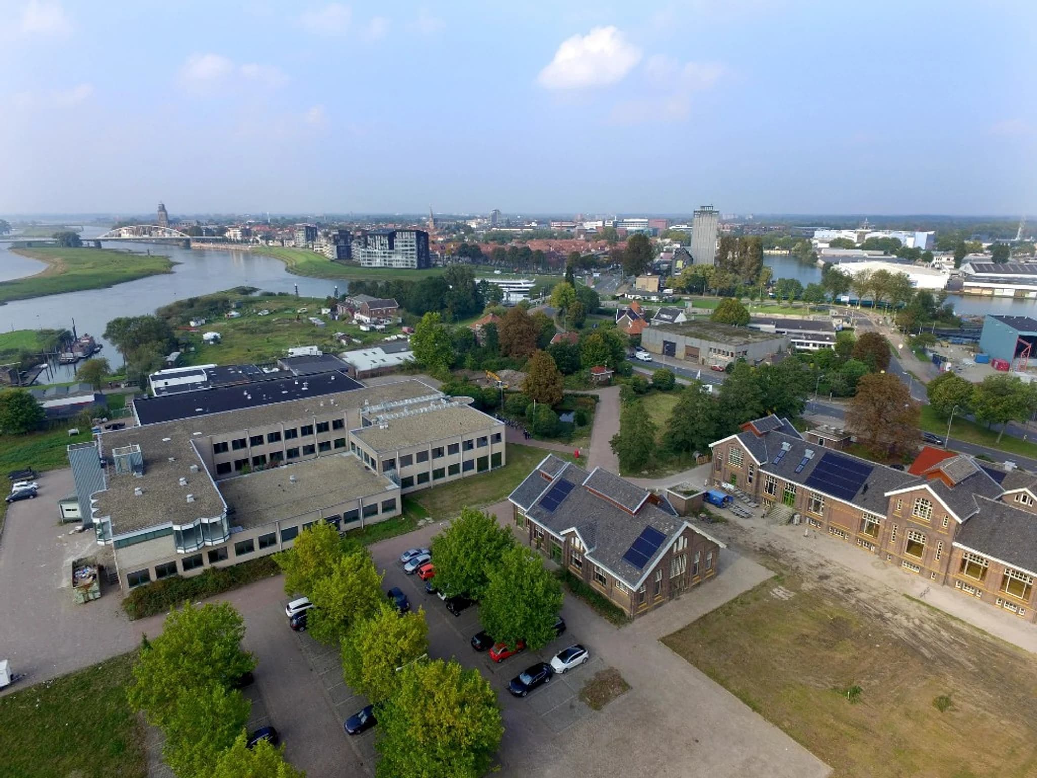 Gasfabriek Campus Deventer – luchtfoto van het MapGear-kantoor