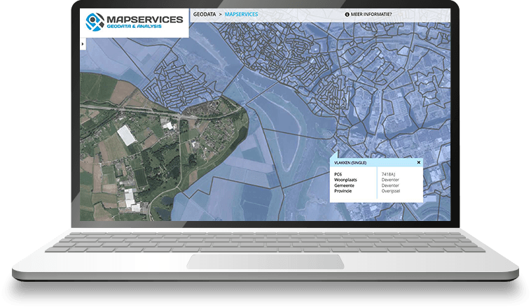 MapServices geodata portaal op laptop