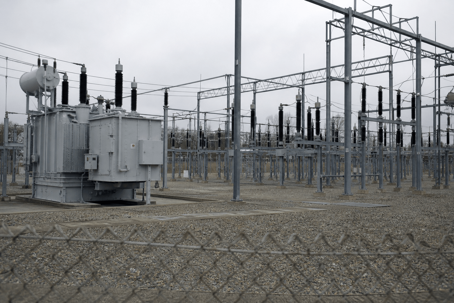 Hoogspanningsstation en elektriciteitsnet in Nederland