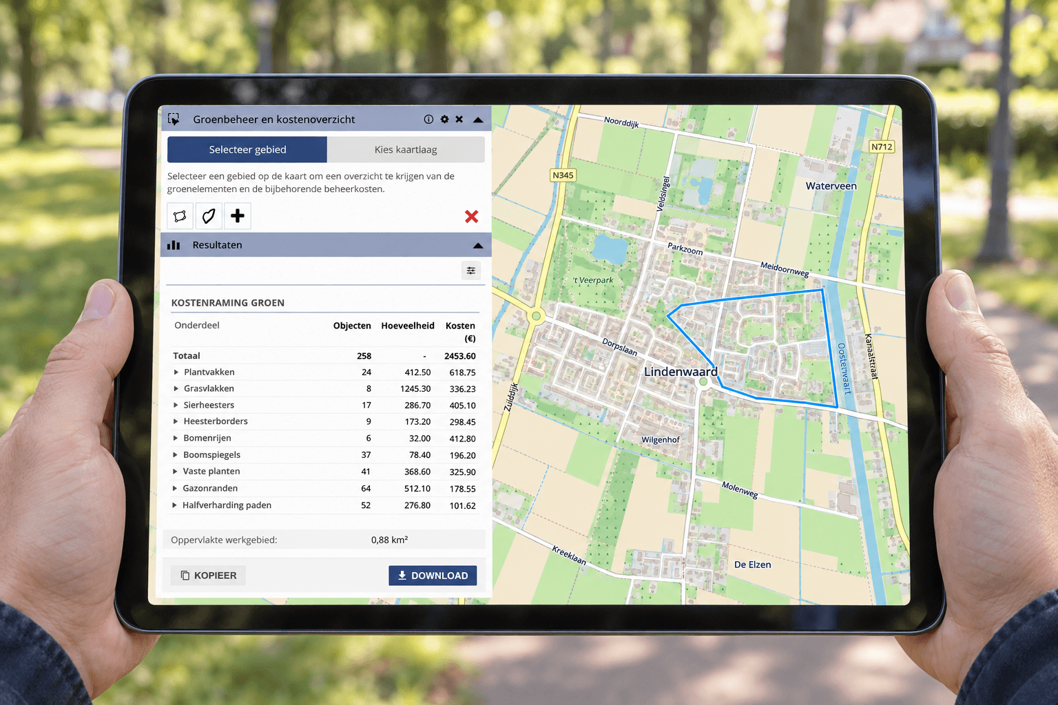 Sneller offertes maken met GeoApps: hoeveelheden en kosten direct uit de kaart