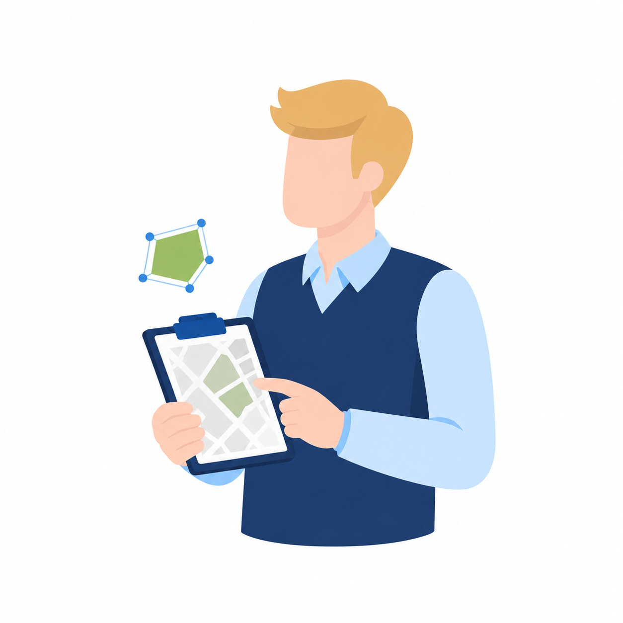 Planner met kaart en clipboard